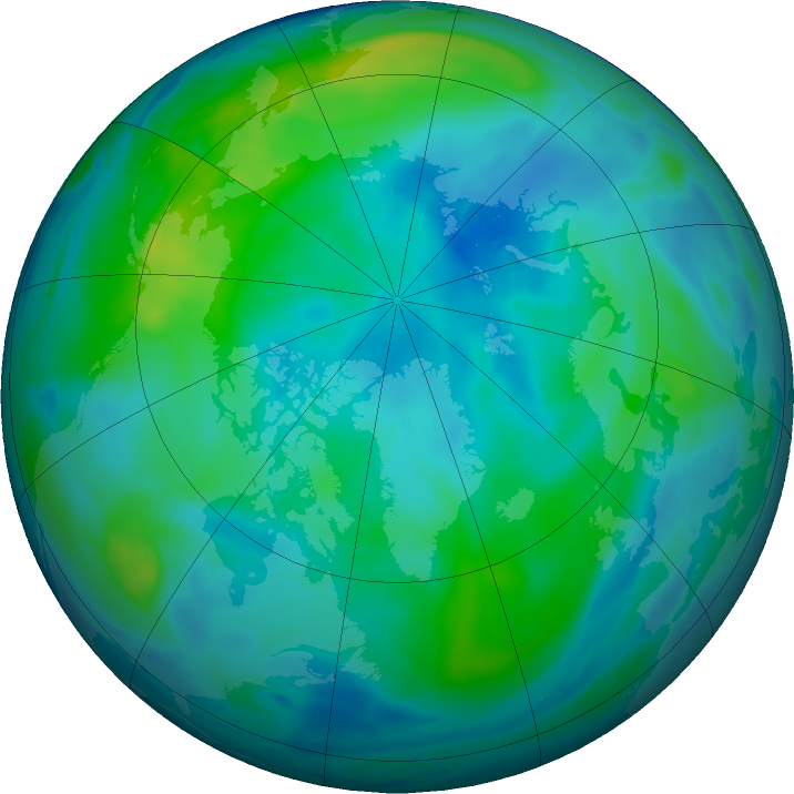 Arctic ozone map for 11 October 2019